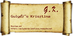 Gulyás Krisztina névjegykártya