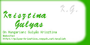 krisztina gulyas business card